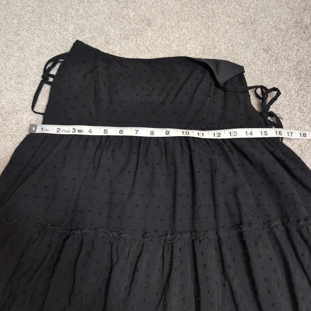 Black Dotted Tiered Midi Dress Gothic - Picture 5 of 7
